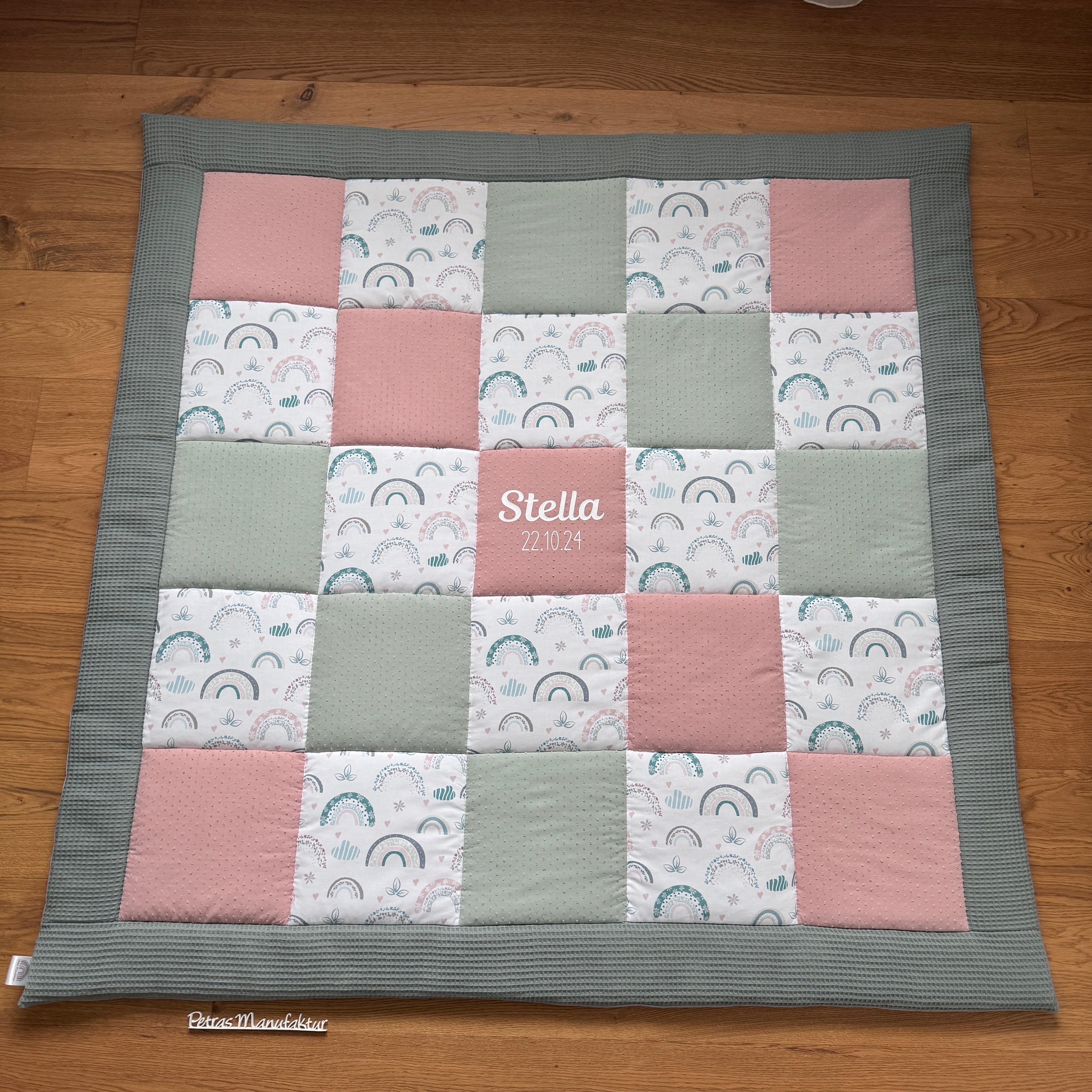 Krabbeldecke "Regenbogen pastell“ Modell 2